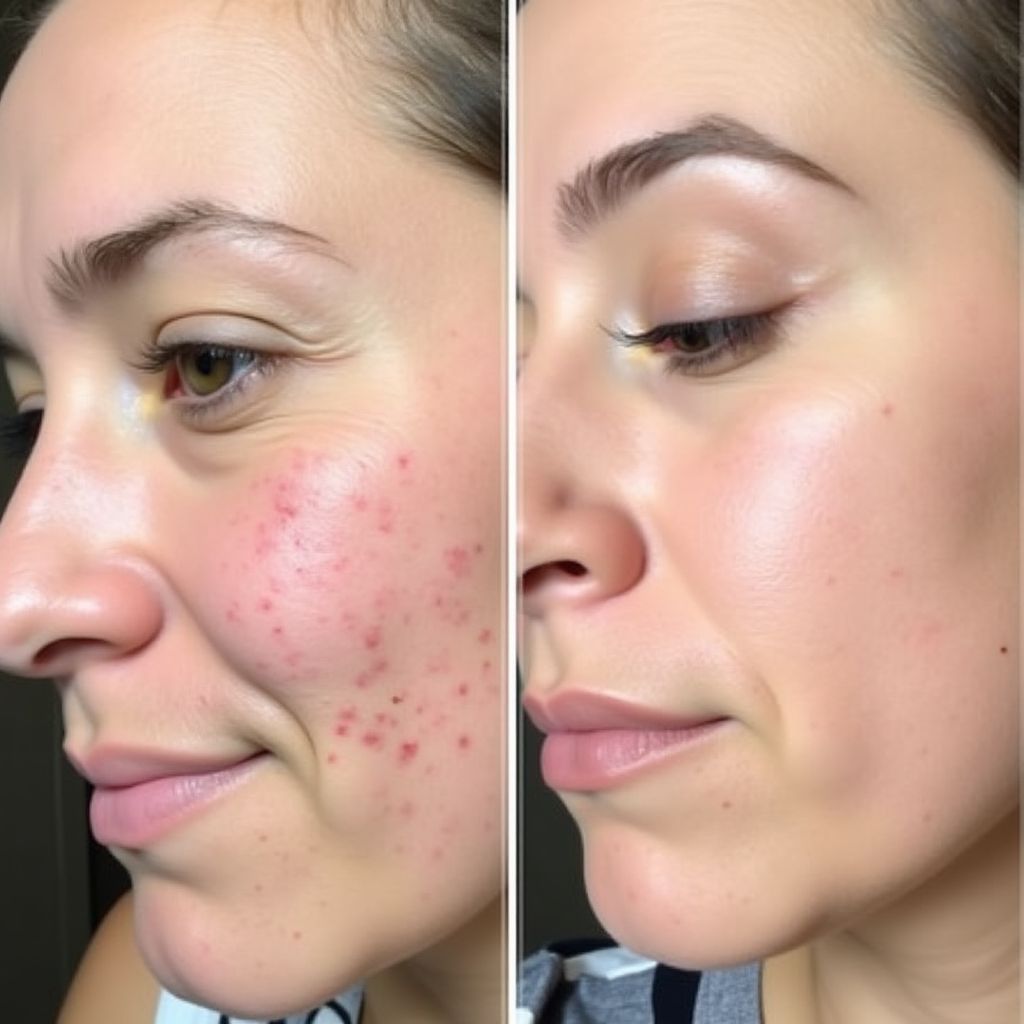 Acne treatment before and after