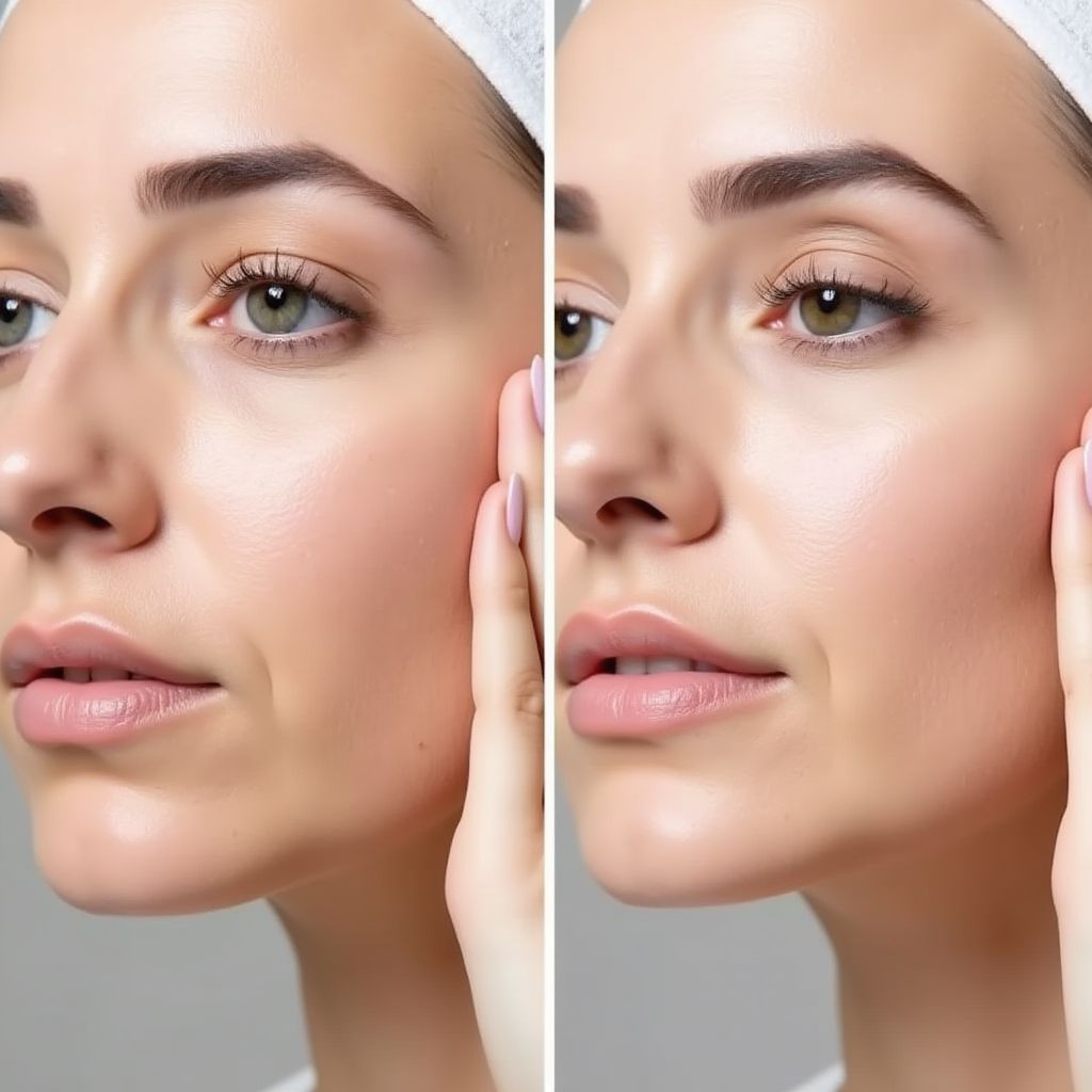 Anti-aging treatment before and after